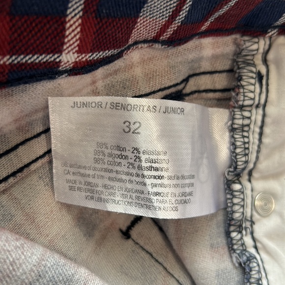 William Rast, High Rise, Skinny, Navy & Burgundy Plaid Pants, Size 32 - Picture 5 of 5